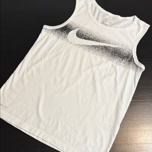 Nike White Tank with Black Gradient Logo